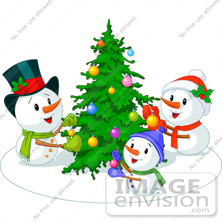 Snowmen Family Clipart Snowman Family Decorating