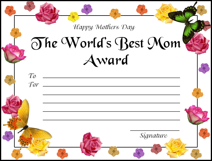 The Youth Online Club   Printable Certificates   Greatest Mom