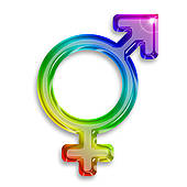 Transgender Symbol Illustration With Rainbow Colors On White