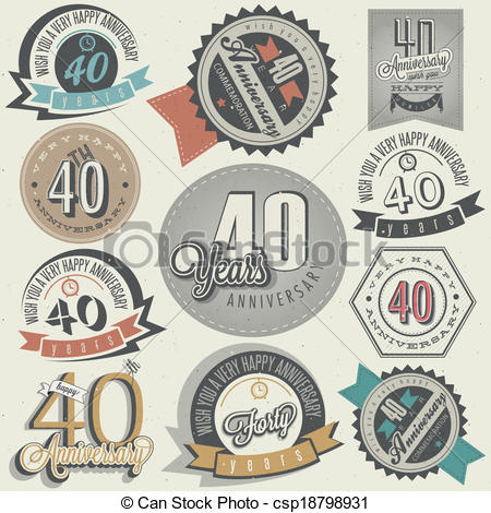 Vintage Style 40 Anniversary Collection  Forty Anniversary Design In    