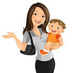 Babybusy Mombusy Peoplebusy Womancharacterscharacters Vector