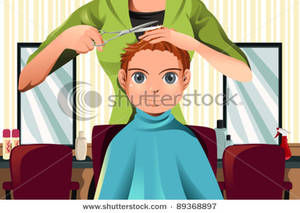 Boy Getting A Haircut   Clipart
