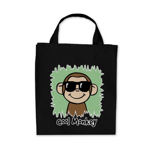 Cartoon Clip Art Cool Monkey With Sunglasses Tote Bags   Zazzle