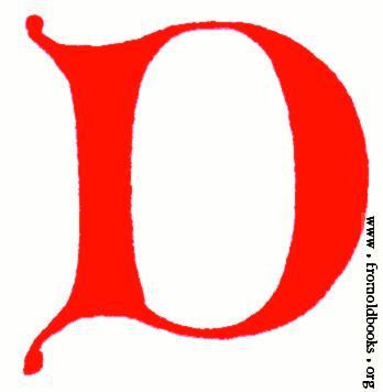Clip Art  Calligraphic Decorative Initial Capital Letter D From Xiv