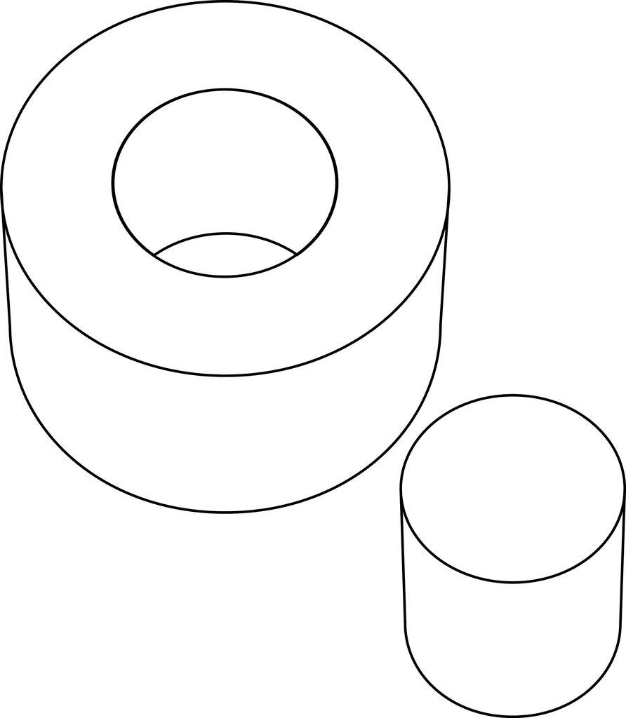 Cylinder Cut From A Cylinder   Clipart Etc