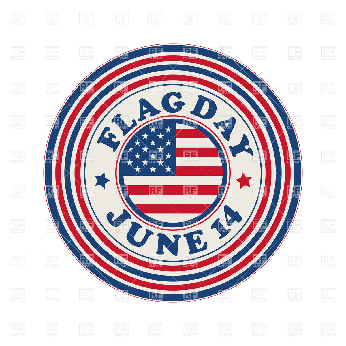 Flag Day Celebration Stamp 6521 Download Royalty Free Vector Clipart