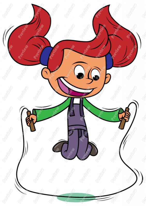 Girl Child Jumping Rope Skipping Clip Art   Royalty Free Clipart
