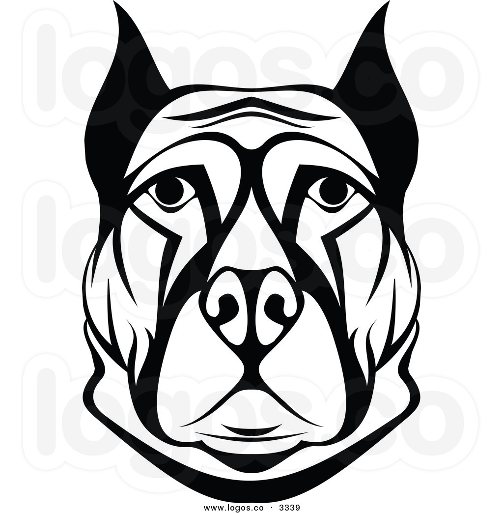 Happy Dog Face Clip Art Mean Dog Face Clipart Royalty Free Vector Of A