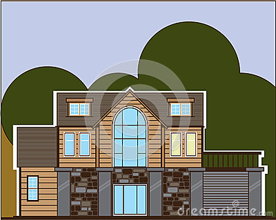 Log Home Vector Illustration Clip Art