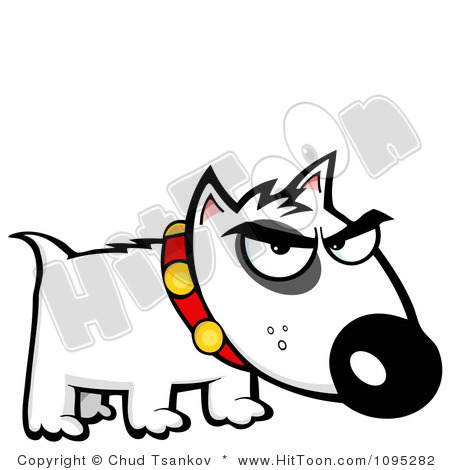 Mean Dog Clipart 1095282 Clipart Mean White Bull Terrier Dog Royalty    