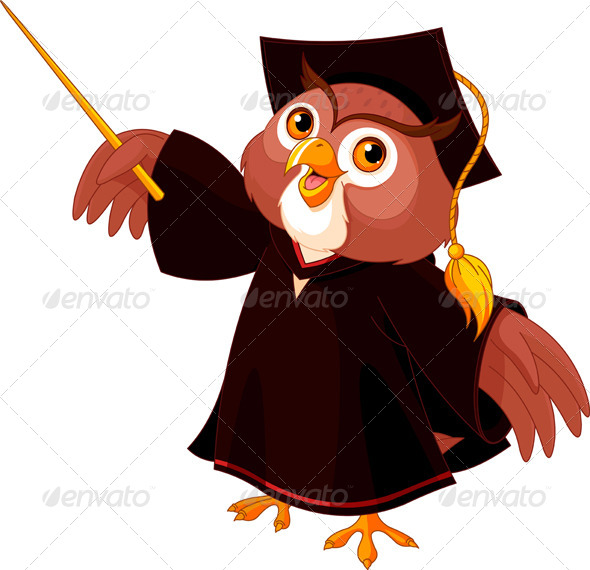 Of Pointing Wise Owl  Cartoon Of Pointing Wise Owl Eps And Jpg File