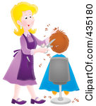 Royalty Free Rf Clipart Illustration Of A Female Hairdresser Cutting A