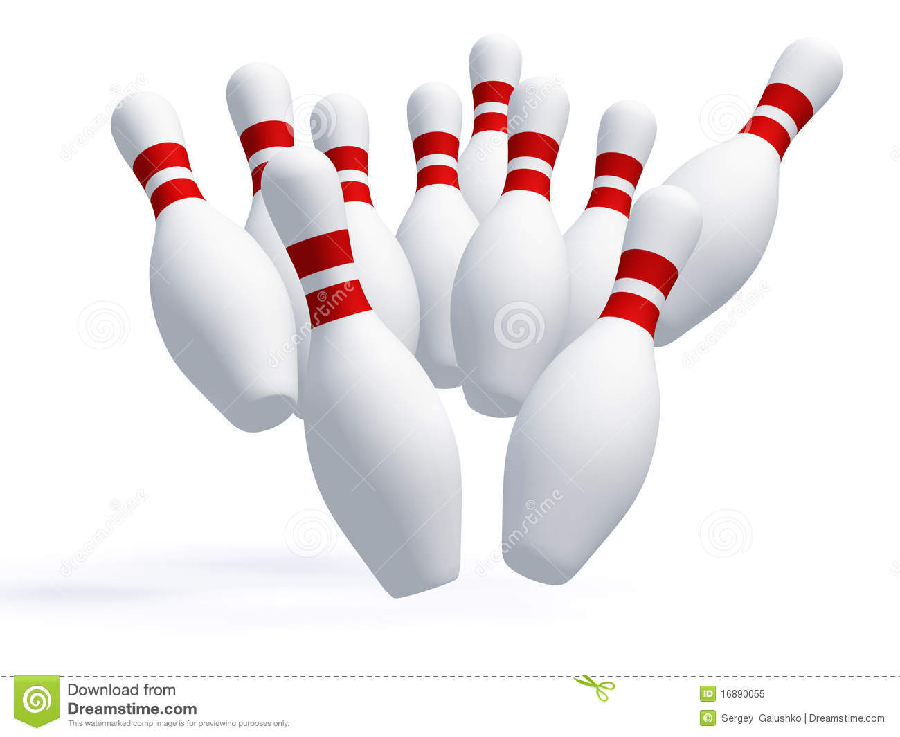 Skittles For Game In Bowling  It Is Isolated On A White Background