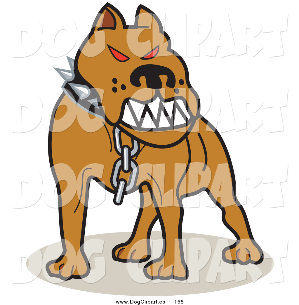 Vector Clip Art Of A Mean Pet Pitbull With Red Eyes In The Red Zone    