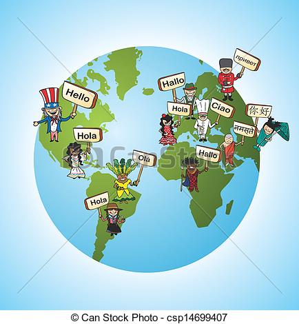 Vector Clipart Of Global Languages Translate Concept   World Diversity    