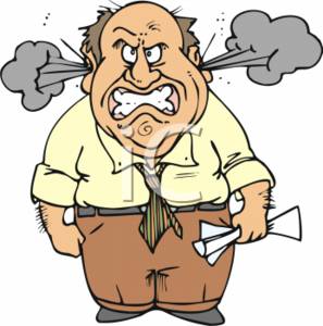 0511 0701 3115 2346 Businessman Exploding In Anger Clipart Image