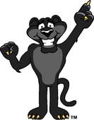 Baby Panther Clipart Panther Pointing Up  Toons4biz Clip Artrf Royalty    