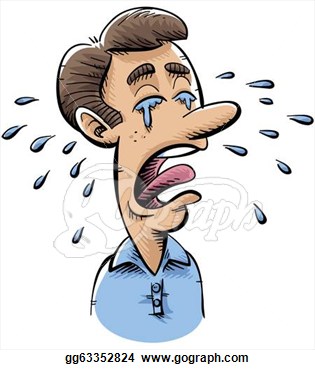 Clip Art A Cartoon Man Cries Many Tears Stock Illustration Gg63352824
