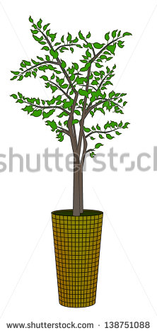 Clip Art Of Indoor Potted Plant Stock Photo 138751088   Shutterstock