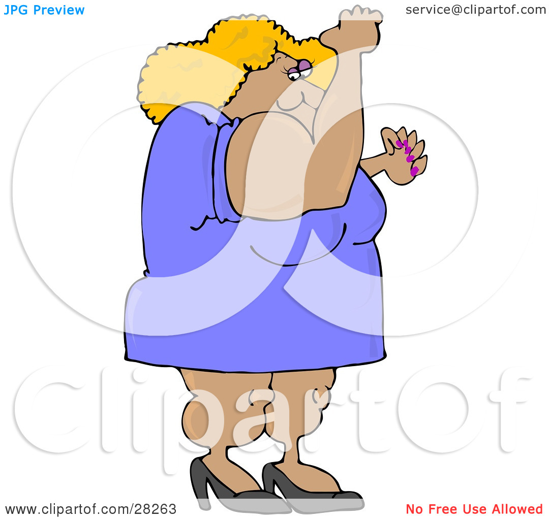 Clipart Illustration Of A Strong And Muscular Blond Body Builder Woman