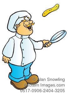 Clipart Illustration Of Chef Tossing Pancake