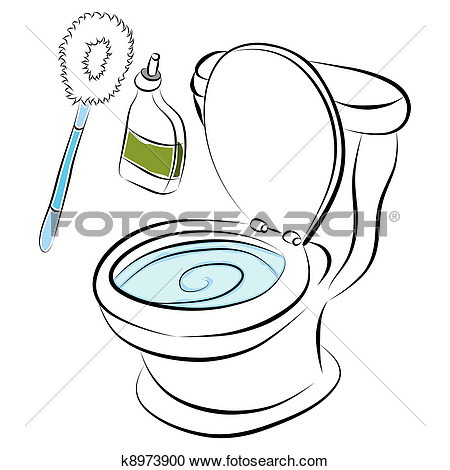 Clipart   Toilet Bowl Cleaning Tools  Fotosearch   Search Clip Art