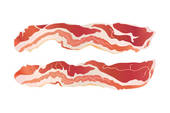 Cooked Bacon Strips   Clipart Graphic