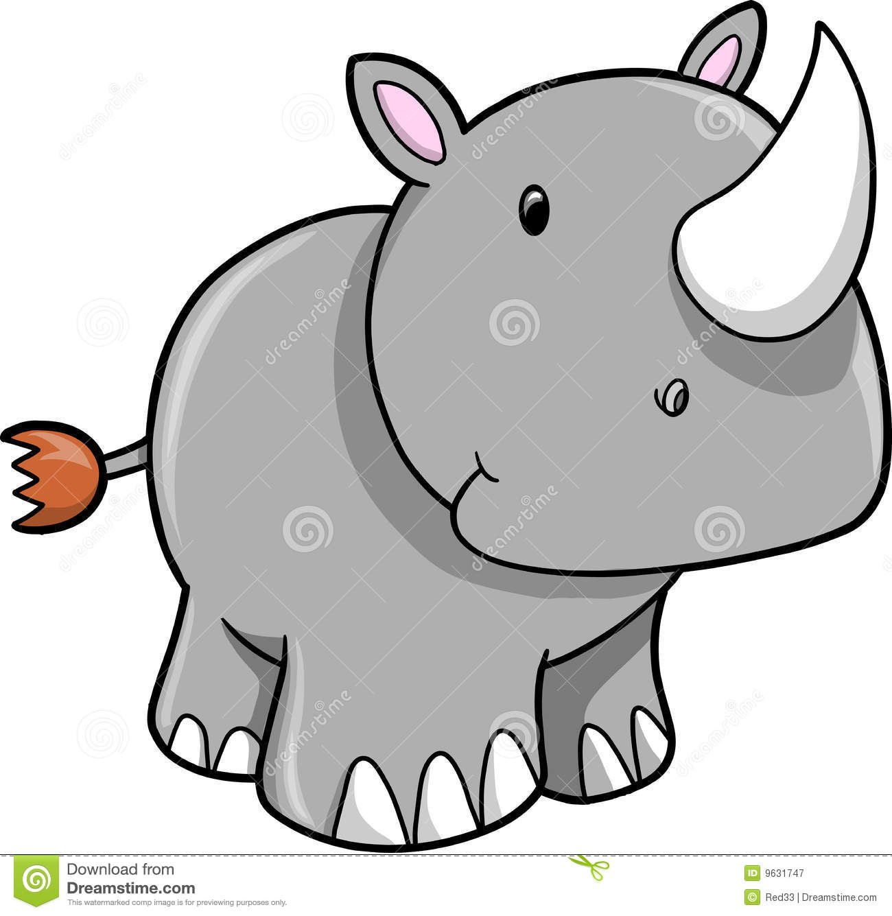 Cute Safari Rhino Vector Illustration Royalty Free Stock Photography