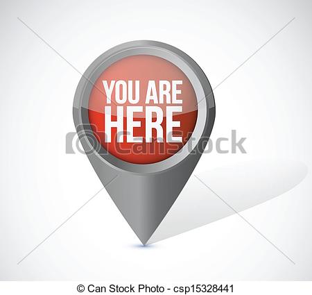 Eps Vector Of You Are Here Pointer Locator Illustration Design Over A