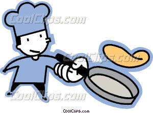 Flipping Pancakes Clip Art Chef Flipping A Pancake