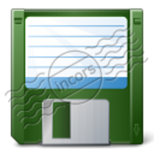 Floppy Disk Green 7 Clip Art
