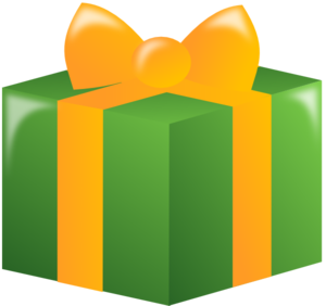 Gift With Green Wrapping And Gold Ribbon Clip Art At Clker Com