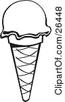 Ice Cream Cone Clip Art Black And White   Clipart Panda   Free Clipart