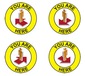 Individual  You Are Here  Stickers That Were To Be Put On The