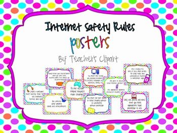 Internet Safety Rules Posters   Teachers Clipart   Teacherspayteachers