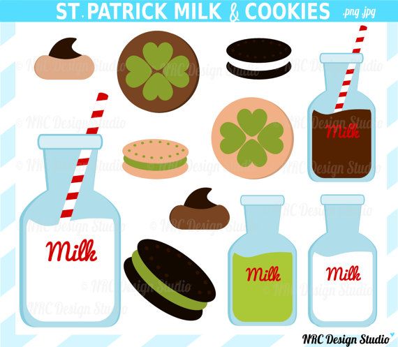 Milk And Cookies Clip Art   St  Patrick S Day Clip Art   St  Patrick