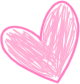 Pink Hand Drawn Scribble Heart Clip Art Image   Small Scribbled Pink    