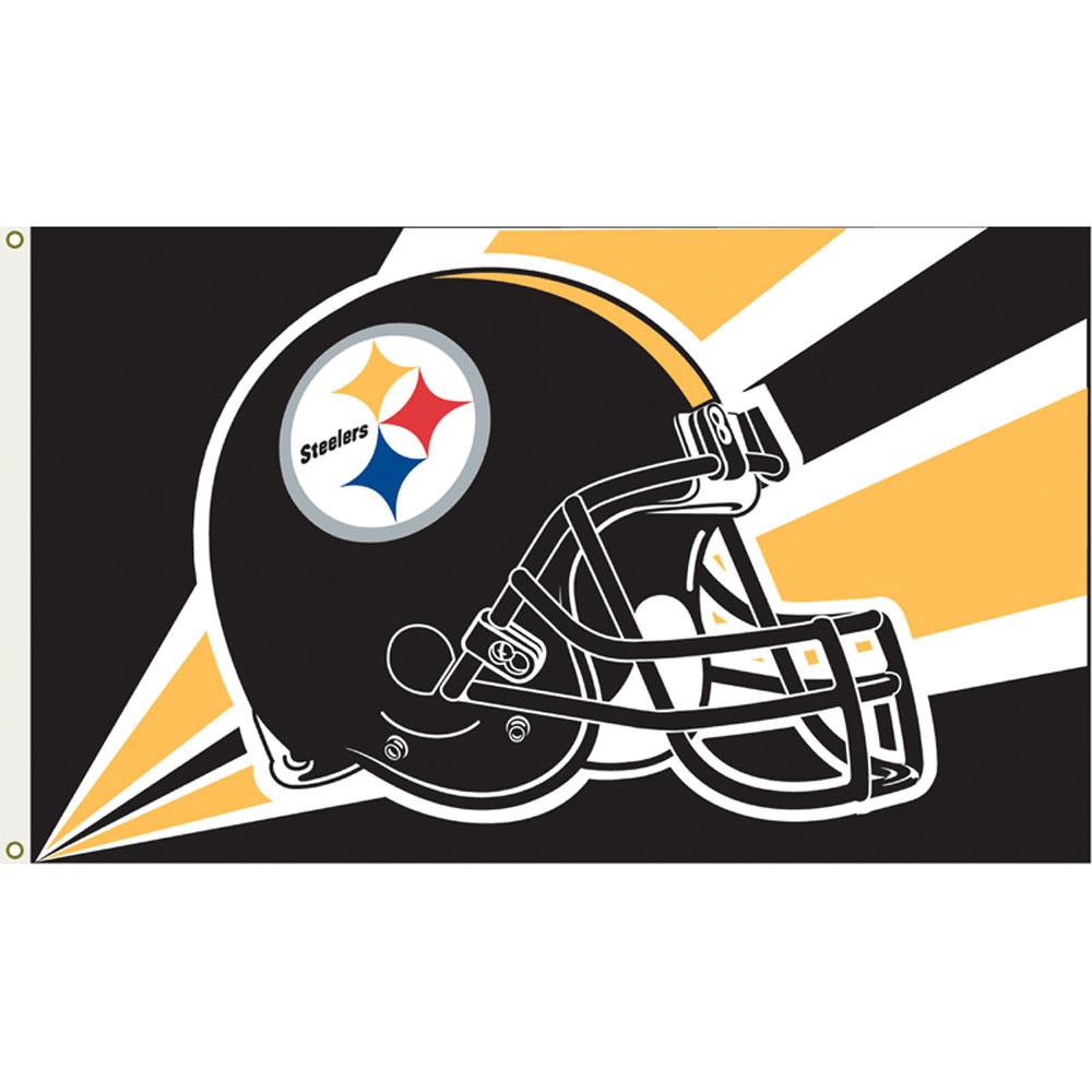Pittsburgh Steelers 3ft X 5ft Flag   Steelers Helmet   Part   Bsi