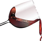 Red Wine In A Glass Spilling   Stock Illustration