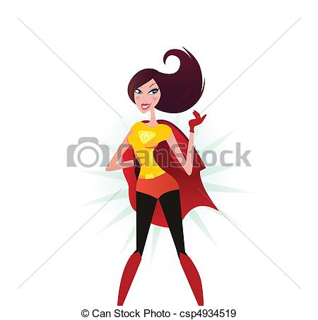 Strong And Powerful  Vector Illustration Of Sexy Super Woman Isolated