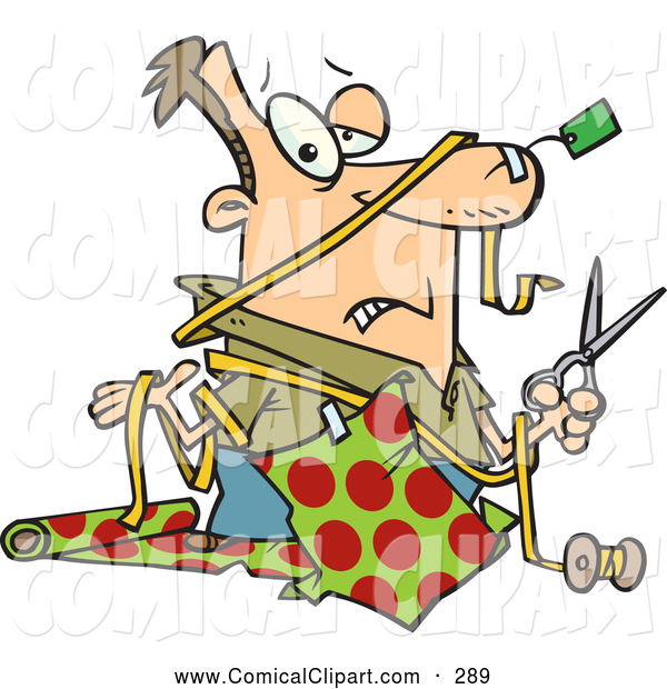 Trying To Wrap Christmas Gifts Comical Clip Art Ron Leishman