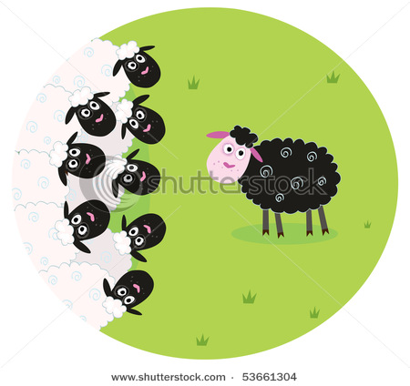 And Left Out Of The Herd In This Vector Clip Art Illustration