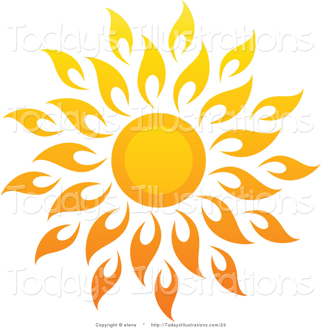 Bright Summer Sun With Petal Rays 1 Hot Summer Sun With Yellow And