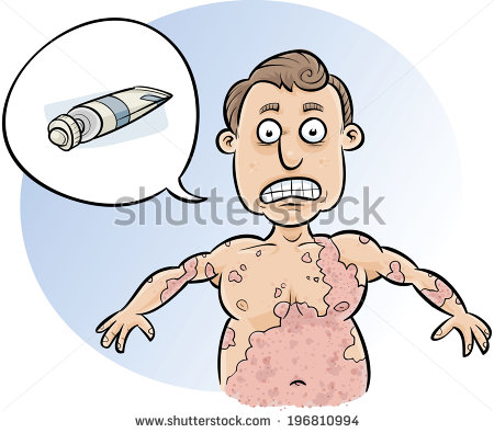 Cartoon Man Asks For Cream To Stop His Huge Rash From Spreading