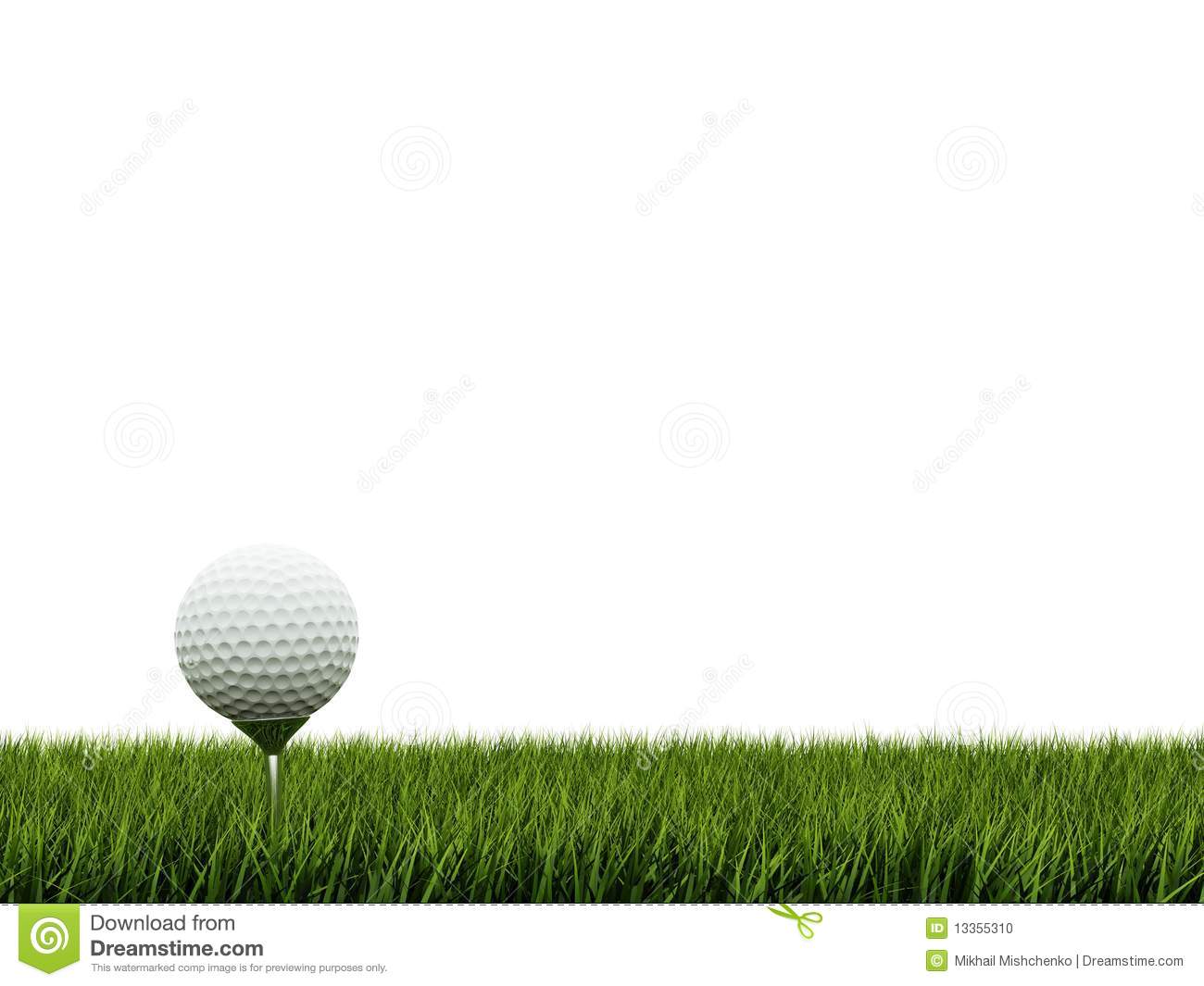 Golf Ball On Grass Stock Photo   Image  13355310