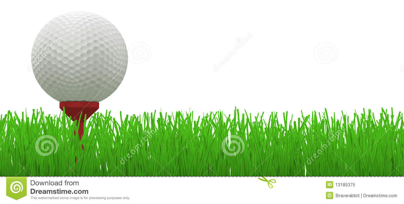 Golf Ball On Tee With Grass Clip Art Golf Ball On Red Tee In Grass