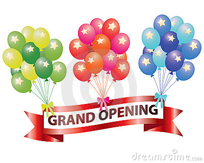 Grand Opening Balloons Vector Illustration Isolated On White