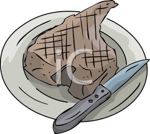 Grilled T Bone Steak   Royalty Free Clipart Picture