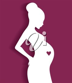 Iclipart   Clip Art Illustration Of The Silhouette Of A Pregnant Woman