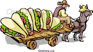 Man With Donkey And Cart Full Vector Clip Art
